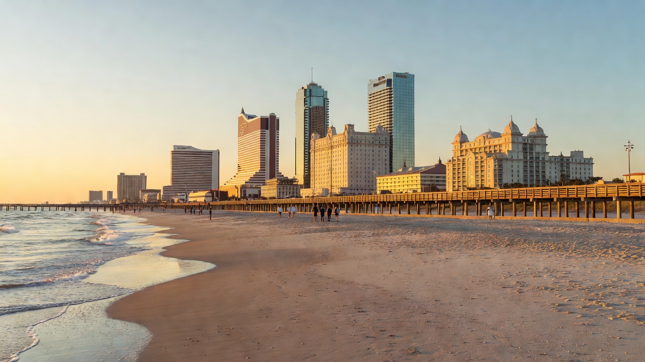 Atlantic City beach and Boardwalk